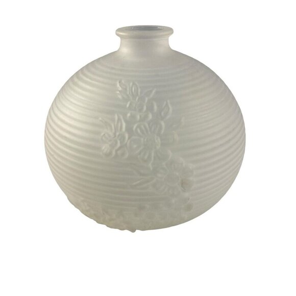 Avon Vintage Bud Vase Frosted Glass 4"x4" - Picture 1 of 4